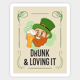 Drunk Leprechaun St paddys Day Magnet